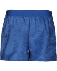 Short en coton à taille haute Emporio Armani en coloris Bleu Femme Shorts Shorts Emporio Armani 