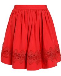 Alice + Olivia Knee Length Skirt - Red