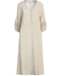 120% Lino - Midi Dress Linen - Lyst