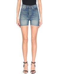 ysl denim shorts