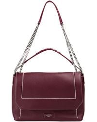 Lancel - Burgundy Handbag Cow Leather - Lyst