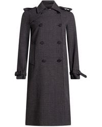 Sandro - Charcoal Coat Polyester, Viscose, Elastane - Lyst