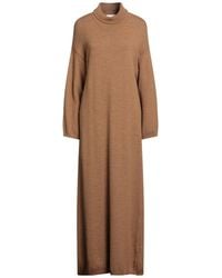 ViCOLO - Camel Midi Dress Acrylic, Wool, Polyamide, Elastane - Lyst