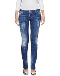 DSquared² - Jeans Cotton, Elastane, Cow Leather - Lyst