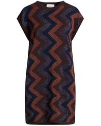ViCOLO - Dark Mini Dress Viscose, Polyester, Metallic Polyester, Polyamide - Lyst
