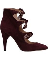 Chloé - Burgundy Ankle Boots Soft Leather - Lyst