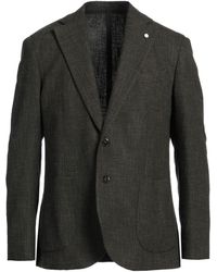 Luigi Bianchi - Dark Blazer Cotton, Wool, Polyester, Polyamide - Lyst