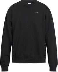 Nike - Solo Swoosh Crewneck Sweatshirt Black - Lyst