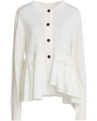 MEIMEIJ - Ivory Cardigan Virgin Wool, Polyester, Viscose, Elastane - Lyst