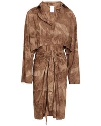 Amazuìn - Khaki Midi Dress Polyamide, Elastane - Lyst