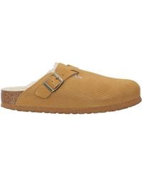 Birkenstock - Mustard Mules & Clogs Shearling - Lyst