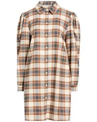 Please - Camel Mini Dress Polyester, Viscose, Elastane - Lyst