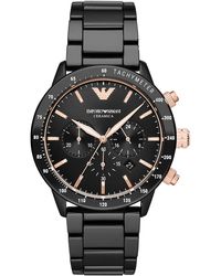 Emporio armani black watches Clearance