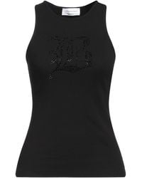 Blumarine - Logo Ribbed Cotton Tank Top - Lyst