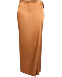 Alysi - Chocolat Maxi Skirt Viscose, Virgin Wool, Cotton - Lyst