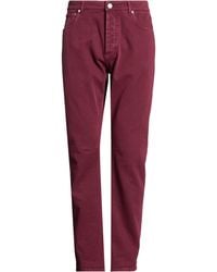 Brunello Cucinelli - Burgundy Jeans Cotton - Lyst