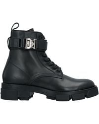 Givenchy - Terra Logo-buckled Leather Combat Boots - Lyst