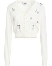 MSGM - Cardigan Wool, Viscose, Polyamide, Cashmere - Lyst