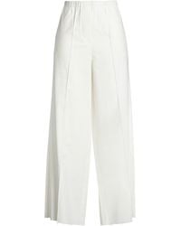Alysi - Ivory Pants Polyester, Viscose, Elastane - Lyst