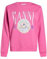 Ganni - Sweatshirt Organic Cotton, Polyester - Lyst