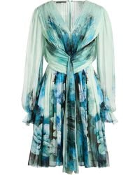 Alberta Ferretti - Mini Dress Silk - Lyst