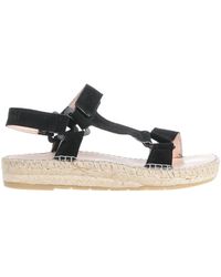 Mujer Zapatos de Zapatos planos Alpargatas Hamptons planas de Manebí de color Negro sandalias y chanclas de Alpargatas y sandalias 