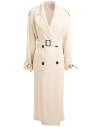 Max Mara - Overcoat & Trench Coat Linen - Lyst