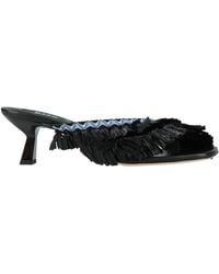 MSGM - Thong Sandal Leather, Synthetic Raffia, Textile Fibers - Lyst