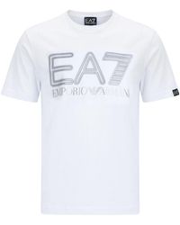 EA7 - T-Shirt Cotton, Elastane - Lyst
