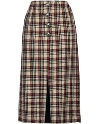 Rabanne - Midi Skirt Wool, Cotton - Lyst