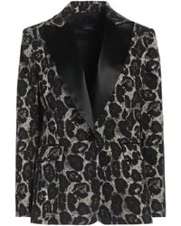 Clips - Leopard-Print Brocade Blazer - Lyst