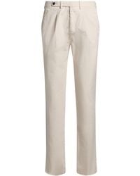 Berwich - Ivory Pants Cotton, Elastane - Lyst