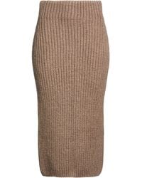 Fendi - Taupe Midi Skirt Mohair Wool, Silk, Polyamide, Wool, Cashmere - Lyst