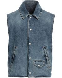 Givenchy - Cropped Denim Vest With Classic Collar - Lyst