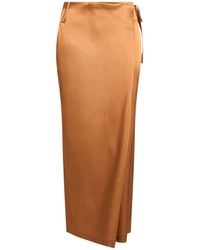 Alysi - Chocolat Maxi Skirt Viscose, Virgin Wool, Cotton - Lyst