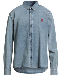 Ami Paris - Denim Shirt Cotton, Recycled Polyester - Lyst
