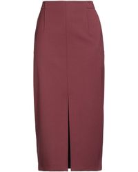 Patrizia Pepe - Burgundy Midi Skirt Polyester, Virgin Wool, Elastane - Lyst
