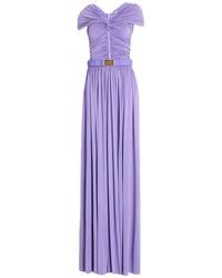 Elisabetta Franchi - Maxi Dress Cupro, Elastane - Lyst