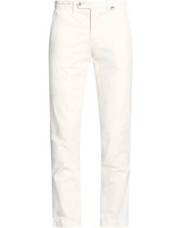 Paoloni - Ivory Pants Cotton, Elastane - Lyst