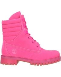 JIMMY CHOO X TIMBERLAND - Fuchsia Ankle Boots Textile Fibers - Lyst