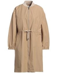 Peserico - Easy Camel Overcoat & Trench Coat Cotton, Polyamide - Lyst