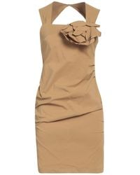 Siste's - Camel Mini Dress Viscose, Nylon, Elastane - Lyst