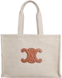 Celine - Camel Shoulder Bag Cotton, Linen, Calfskin - Lyst