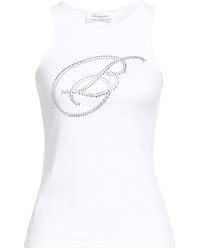 Blumarine - Tank Top Cotton, Elastane - Lyst