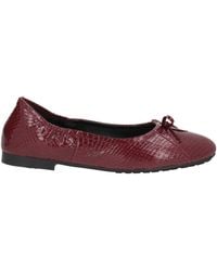 SEBAS. - Burgundy Ballet Flats Leather - Lyst