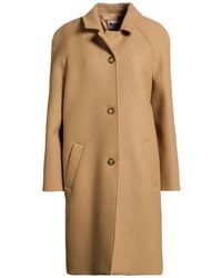 Moschino - Camel Coat Virgin Wool, Polyamide - Lyst