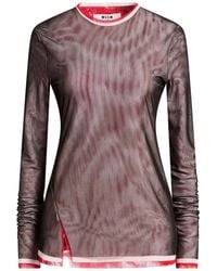 MSGM - Top Polyester, Elastane - Lyst