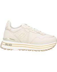 Liu Jo - Cream Sneakers Calfskin, Synthetic Fibers - Lyst