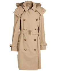 Burberry - Overcoat & Trench Coat Cotton - Lyst