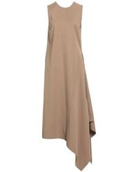 Uma Wang - Khaki Midi Dress Viscose, Cotton - Lyst